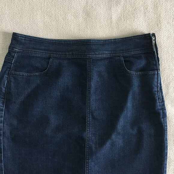 LOFT | dark wash denim pencil skirt - Picture 2 of 8